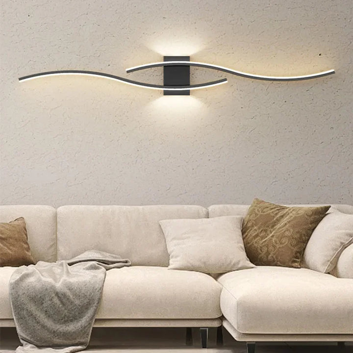 Modern LED Wall Lamp – Black, White, and Gold Wall Light Sconce for Living Room, Bedroom, Bedside, and Decorative Lighting | Kalsten