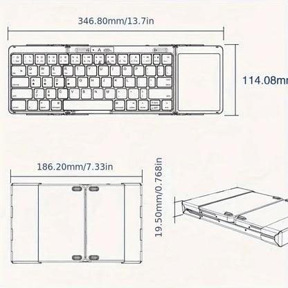 BowLift | Foldable RGB Wireless Built-in Touchpad Backlit Travel Keyboard