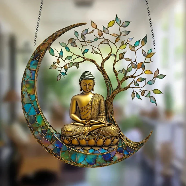 Kalsten | Acrylic Sun Catcher ZenLight | 2D Buddha Decor | Window & Home Accessory | Spiritual Room Design