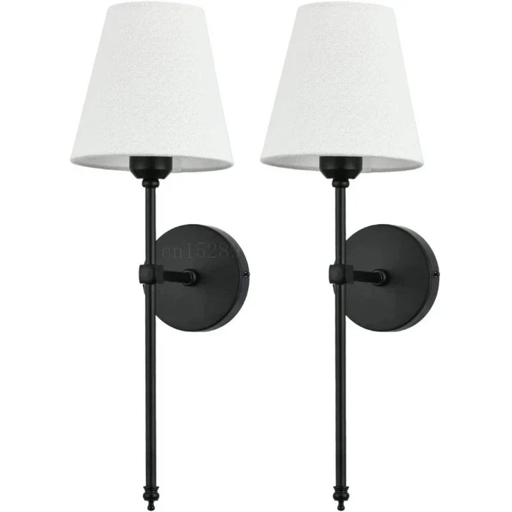 Modern LED Wall Lamp with Fabric Lampshade – Wall-Mounted Sconce for Bathroom, Bedroom, Corridor, or Stairway | Kalsten