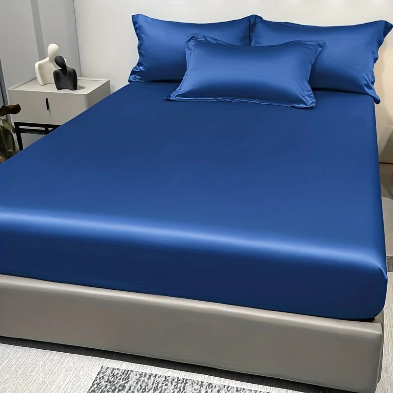 Skanto | SatinDreams Luxury Fitted Sheet | Silk Satin Bed Sheet | Breathable & Cooling | Wrinkle-Free | Easy Care
