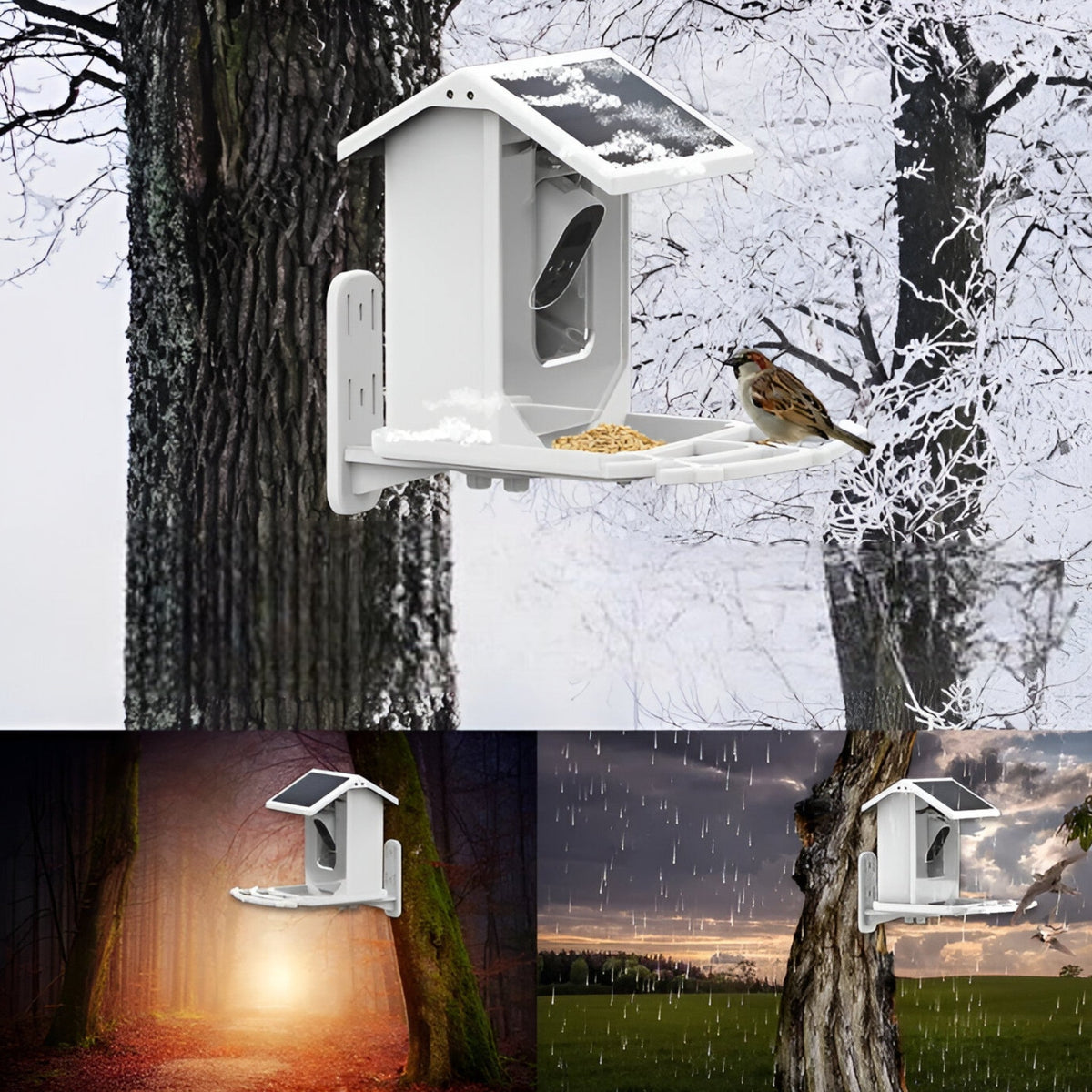 Skanto | Auxco | Smart Bird Feeder with 1080P HD Camera, AI Bird Recognition & Solar Charging