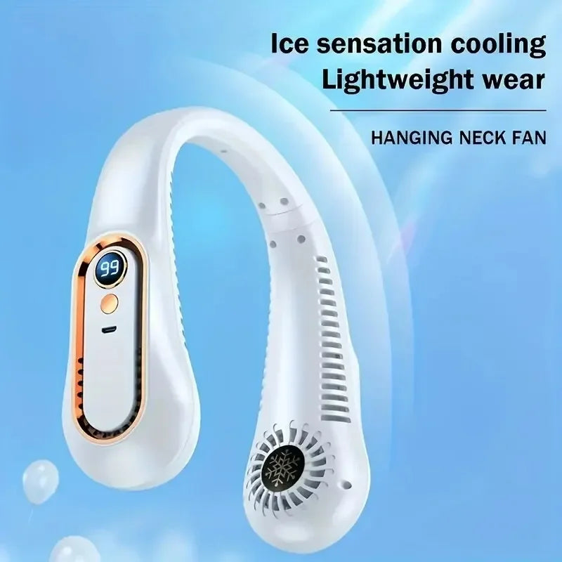 Hanging neck fan portable summer air cooler USB cooling fan with 5 speeds and digital displays - super technology and bladeless | Kalsten
