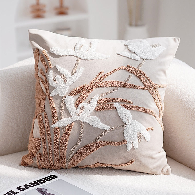 Embroidered Orchid Pillowcase | Kalsten