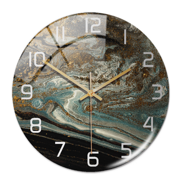 Stylish Marble Wall Clock with Silent Mechanism Kalsten