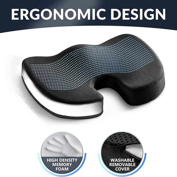 Kalsten | Gel Seat Cushion with Memory Foam and Non-Slip Support for Office, Car, and Home