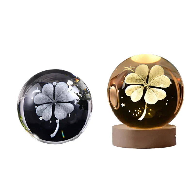 3D Crystal Night Light LED - Starry Sky Projector with Wooden Base, Romantic Lighting for Bedroom & Gifts | Kalsten