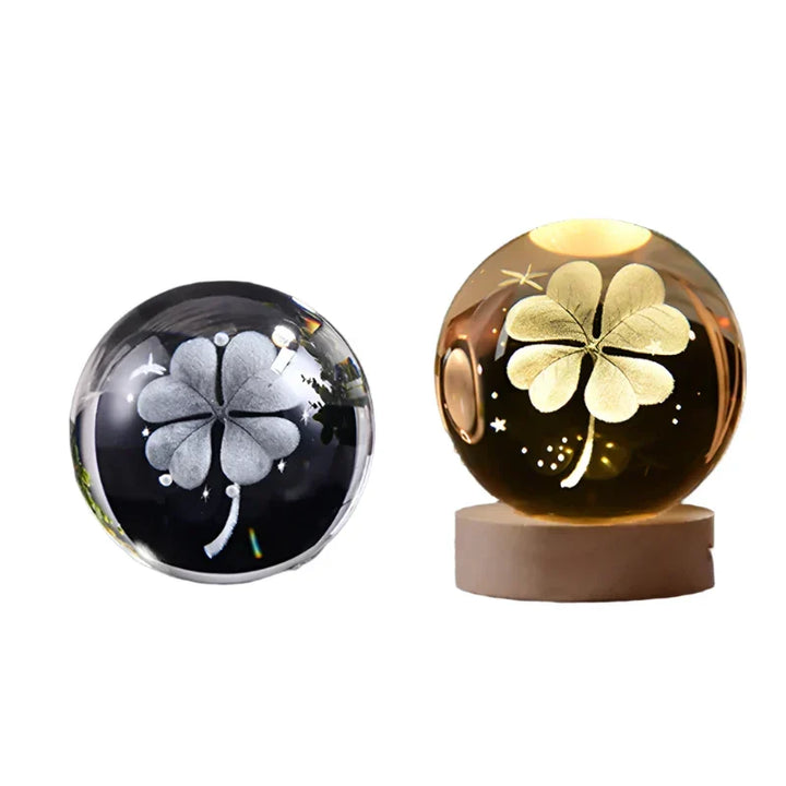 3D Crystal Night Light LED - Starry Sky Projector with Wooden Base, Romantic Lighting for Bedroom & Gifts | Kalsten