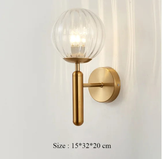 Modern LED Gold Glass Ball Wall Lamp for Indoor Lighting Decoration | Kalsten