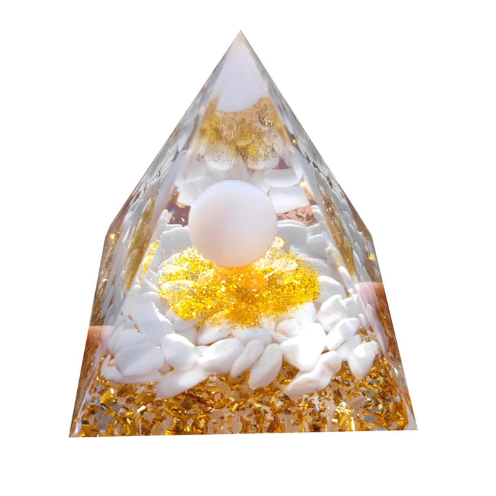 Orgonite Pyramid with Amethyst Pendulum – Energy, Protection and Decoration | Kalsten