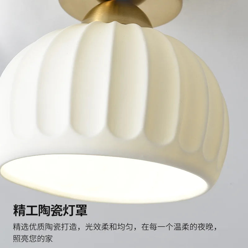 Ceramics Glass LED Corridor Ceiling Lamp for Aisle, Corridor, Cloakroom, Balcony Nordic E27 Acrylic Chandelier Rest Light Fixtures | Kalsten