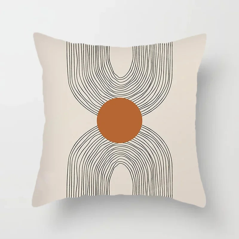 Aurum Cushion Cover - Modern Black-White Cushion Cover with Abstract Art Print Kalsten