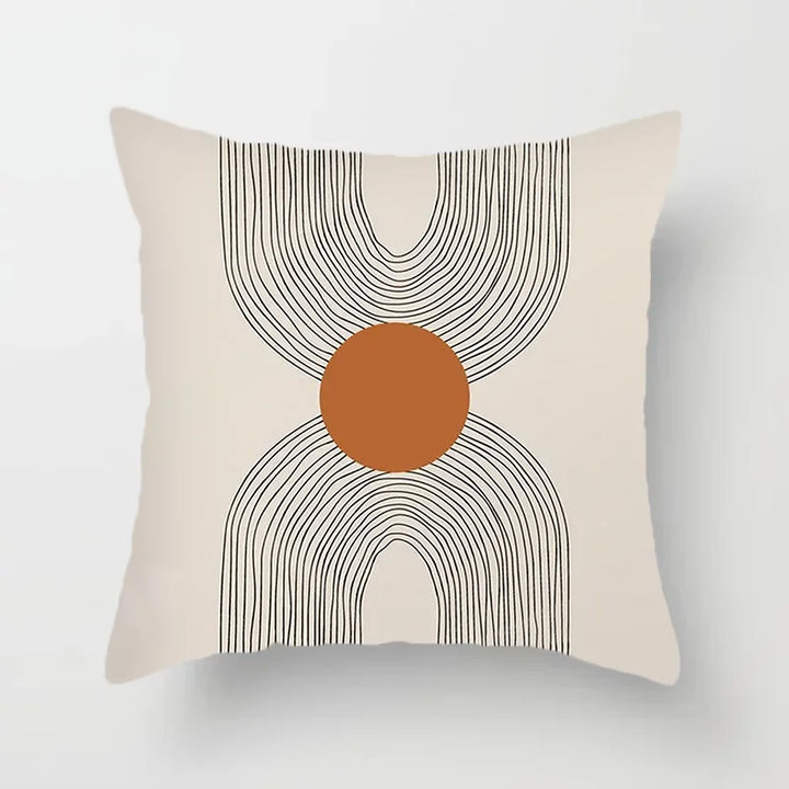 Aurum Cushion Cover - Modern Black-White Cushion Cover with Abstract Art Print Kalsten