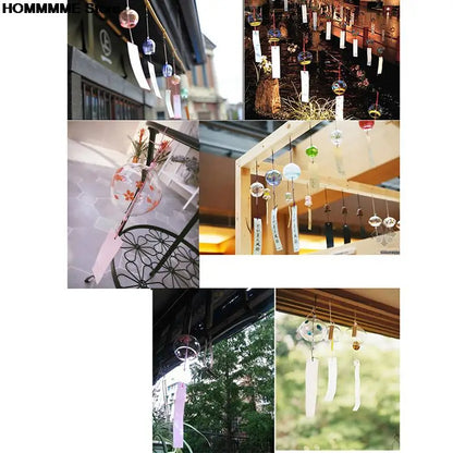Yumeko Glass Wind Chime | Japanese Style | Handmade | Clear Sound | Decorative Pendant