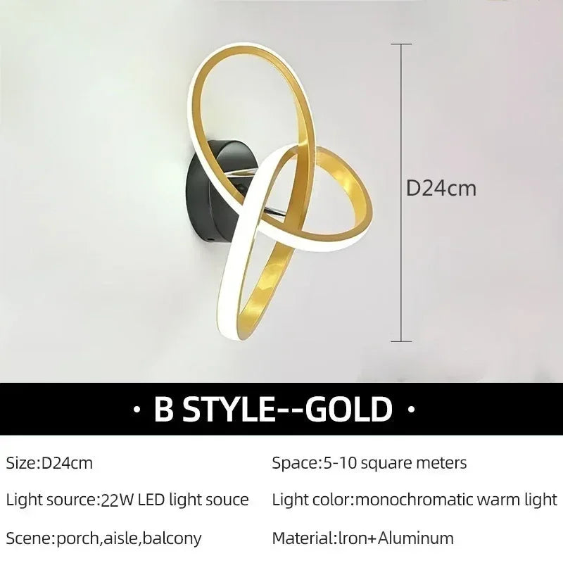 Modern LED Wall Lamp – Trefoil Black & White Ceiling Light for Bedroom, Living Room, Corridor, and Study with Remote Control and Dimmable Options | Kalsten