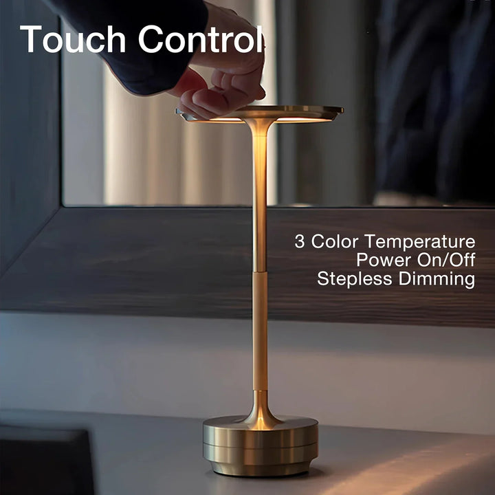Cordless Rechargeable Modern Aura Table Lamp with Touch Controls | Wireless LED Light for Modern Side Tables and Office Desks | Minimalist Table Lamp | Kalsten