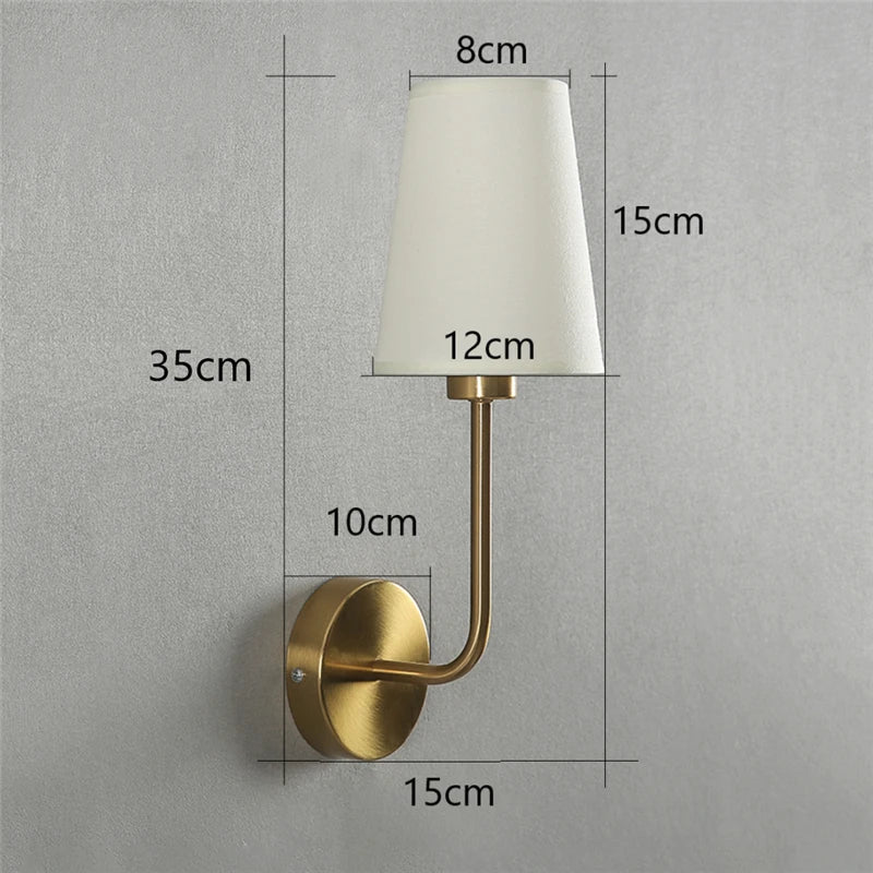 Nordic Minimalism LED Wall Lamp – Modern Linen Lampshade for Living Room, Bedroom, and Stairway Decor | Kalsten