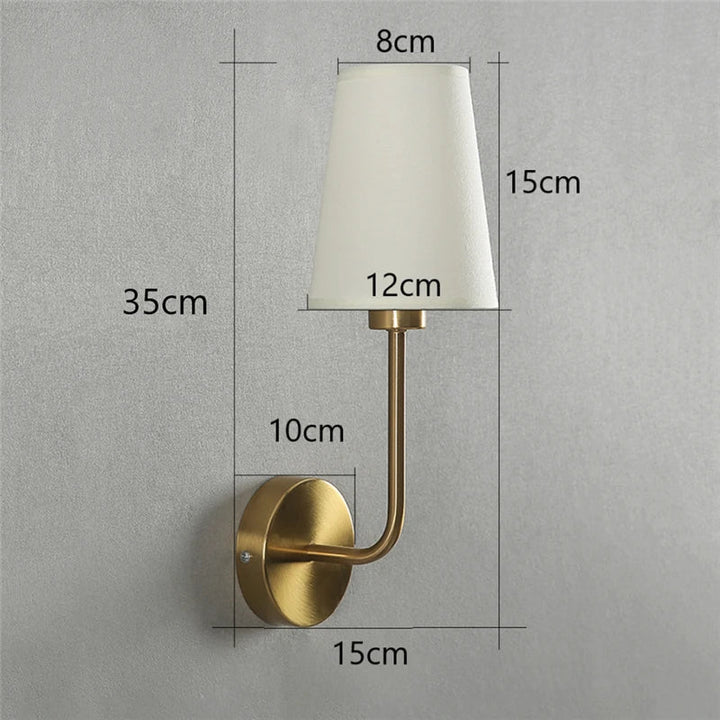 Nordic Minimalism LED Wall Lamp – Modern Linen Lampshade for Living Room, Bedroom, and Stairway Decor | Kalsten