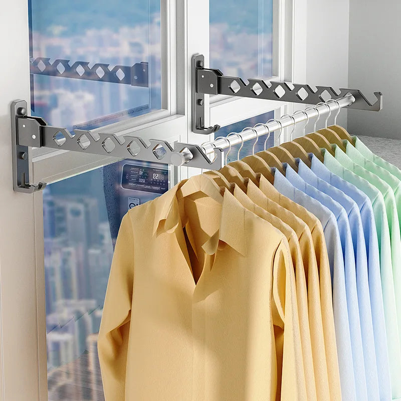Foldable Wall-Mounted Clothing Rack