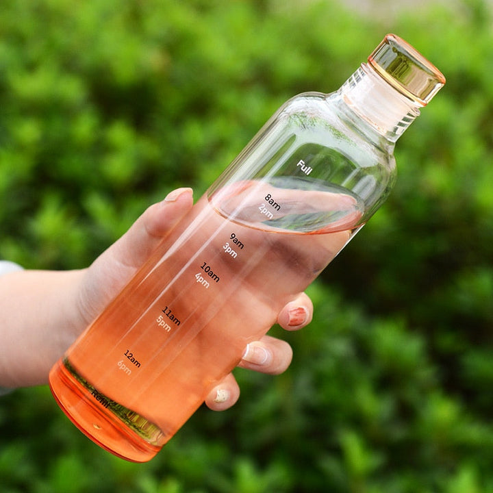Kalsten | Time Scale Heat-Resistant Glass Water Bottle