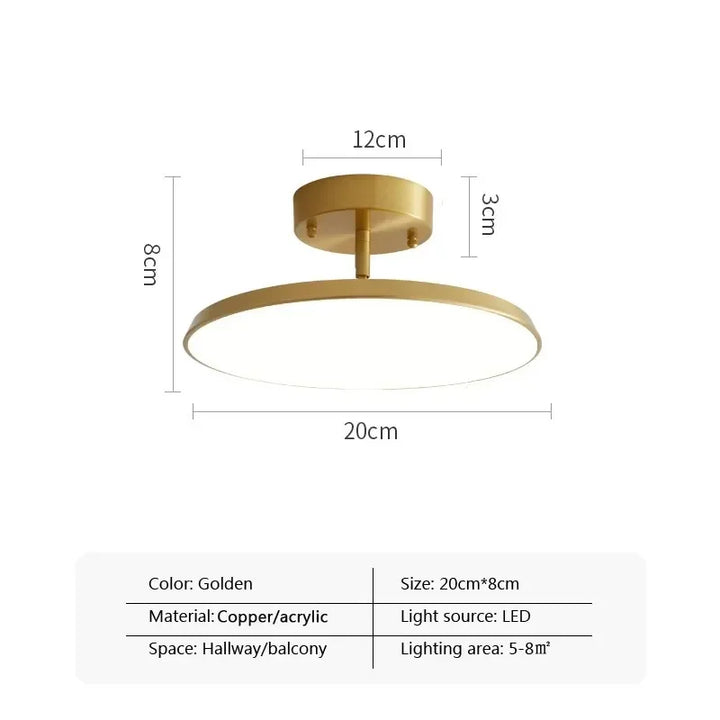 Modern Rotatable LED Ceiling Light – Black and Gold Minimalist Design for Multi-Room Illumination (1-Way, 10-15 sq m Coverage) | Kalsten