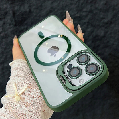 Skanto | Magnetic Shockproof Magsafe Phone Case Stand Glass Lens Protector Cover