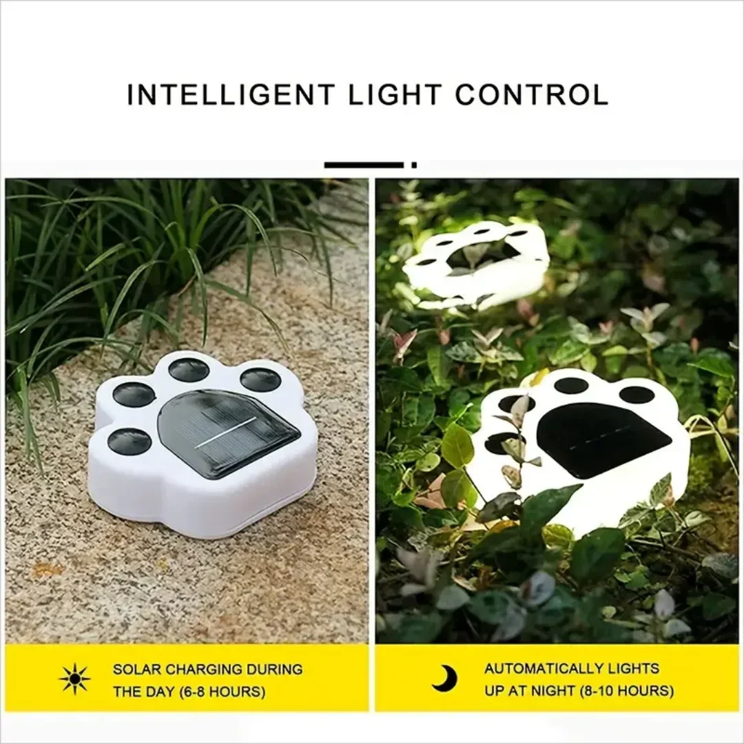 Glowing Paw LED Solar Pathway Outdoor Lights | Kalsten