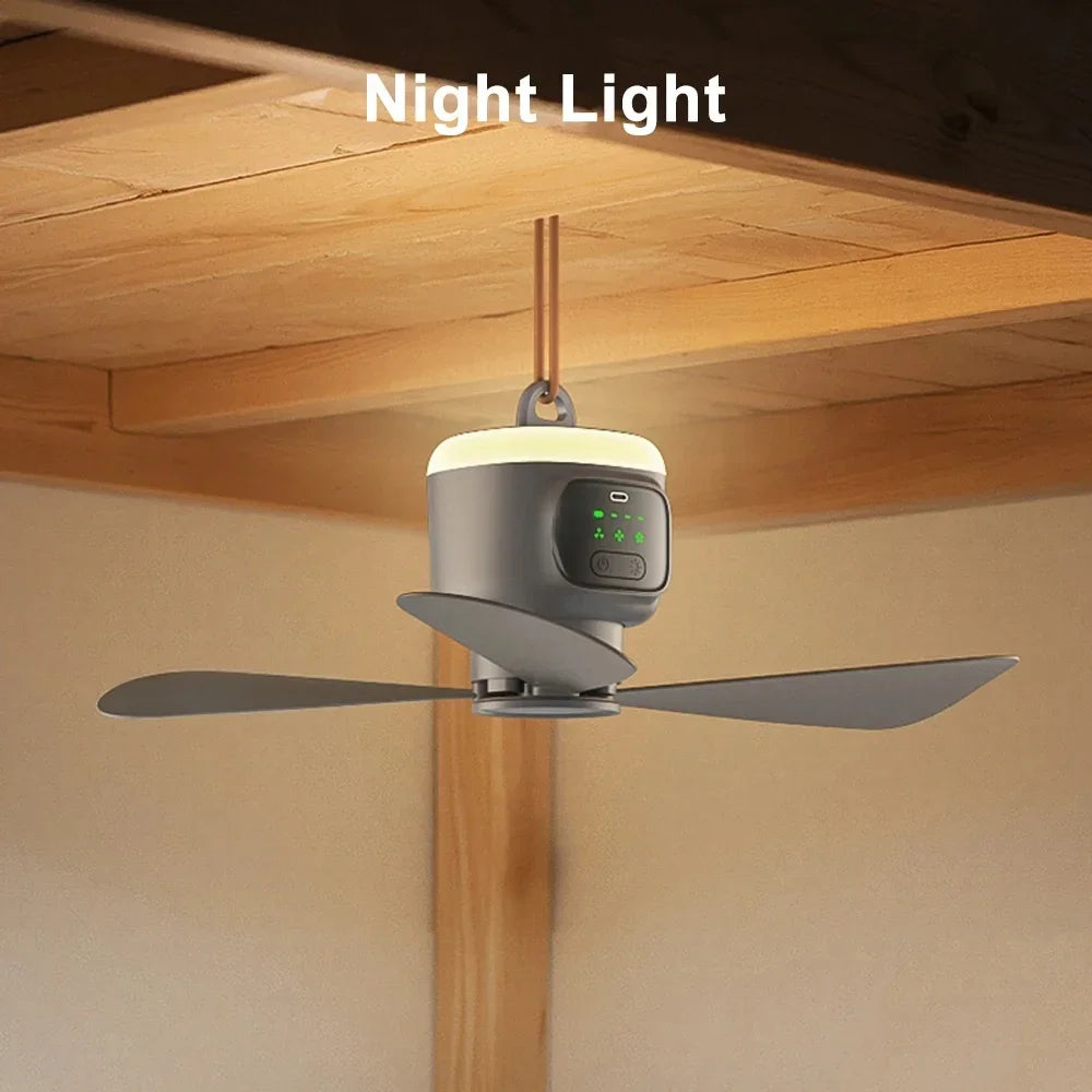 12000mAh Portable Ceiling & Camping Fan – Outdoor Tent Air Circulator and Cooling Fan | Karnz