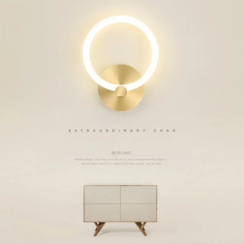 Modern Nordic LED Wall Lamp – Elegant Ring Light Fixture for Bedroom, Living Room, and Hotel Décor | Kalsten