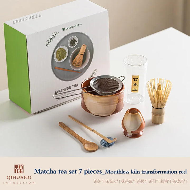 Variant image for 7-Piece Matcha Set Green Size Standard Ceramic - Matcha Bowl and Whisk Set for Traditional Tea Ceremony-2