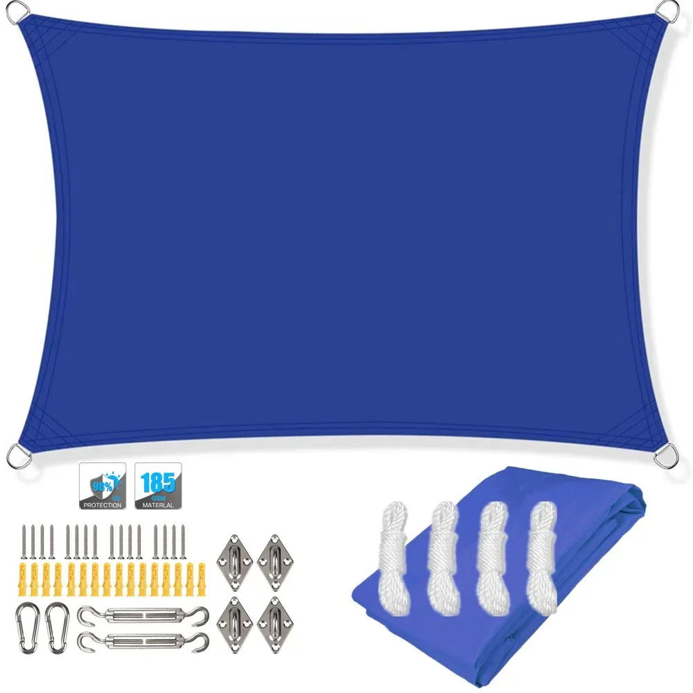Kalsten | Waterproof Rectangular Sun Shade Sail with UV Protection & Mounting Kits – ShadeGuard