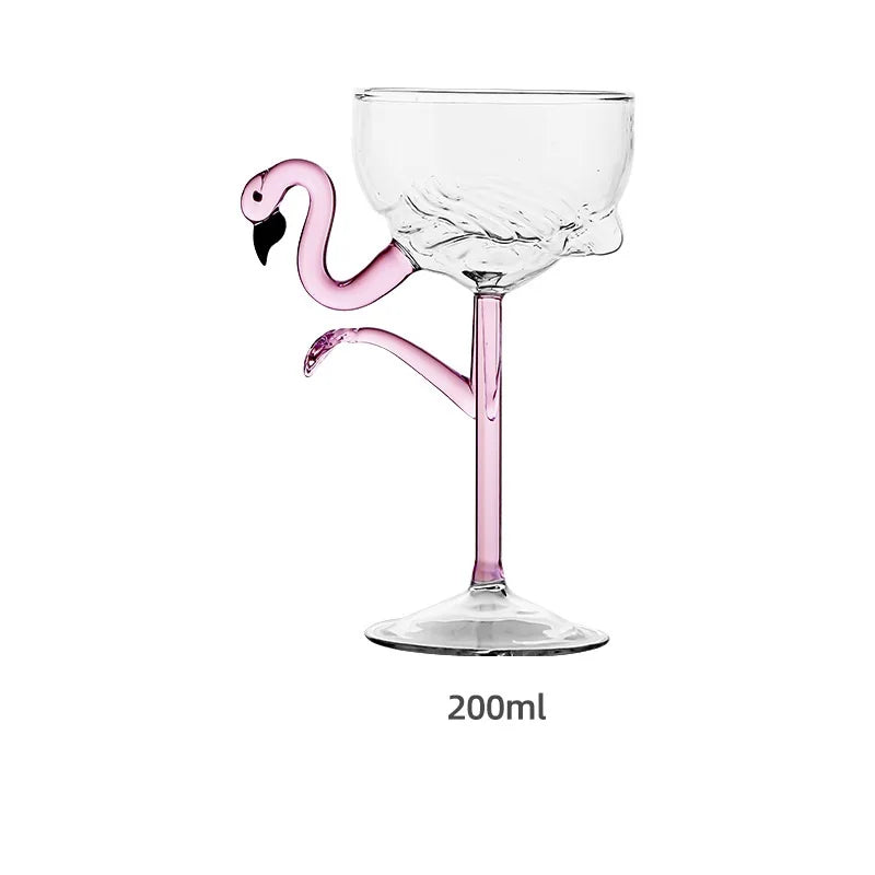 Kalsten | Pink Flamingo Cocktail Clear Party Glasses