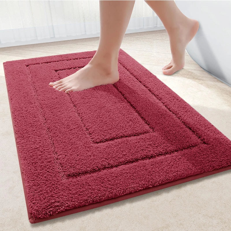 Bathroom Mat Microfiber Non-Slip – Double Layer Bath Mat | Highly Absorbent & Soft | Comfort Doormat | Kalsten