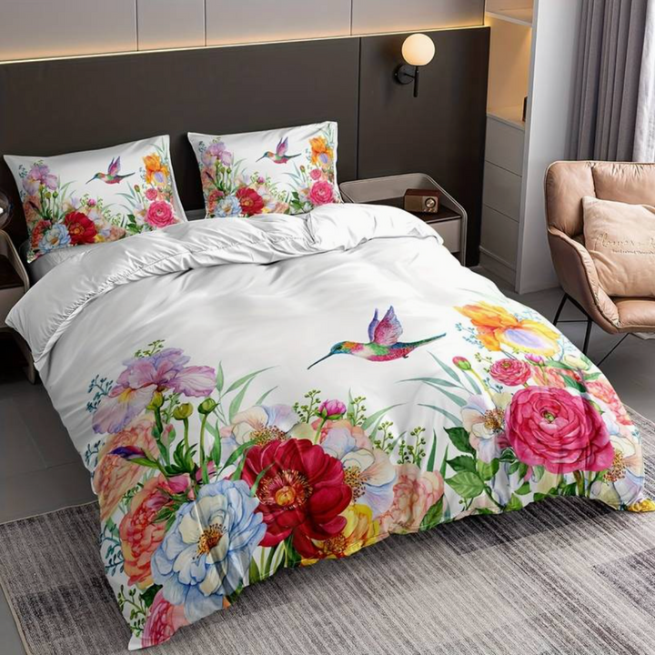 Colorful Flowers Aura Duvet with Pillowcases Kalsten