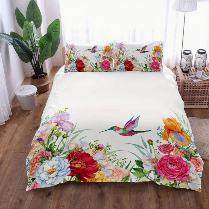 Colorful Flowers Aura Duvet with Pillowcases Kalsten