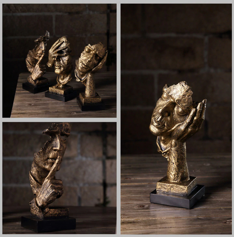 Abstract Gold Sculpture "NordicLine" – Modern Scandinavian Decoration | Kalsten