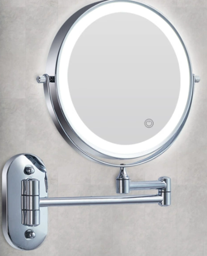 Kalsten | Black LED Rechargeable Makeup Mirror – 3-Color Light