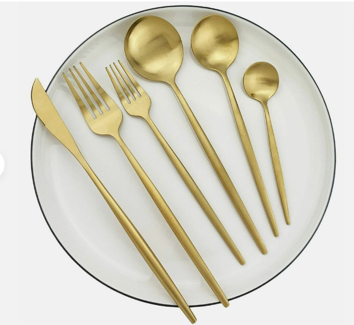 Minimalist Luxury Cutlery Set – 20 pieces, Titanium & Stainless Steel Kalsten