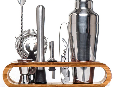 Skanto | MixArt Metallic Bar Set | Elegant Cocktail and Bartender Set | Perfect Drinks Made Easy