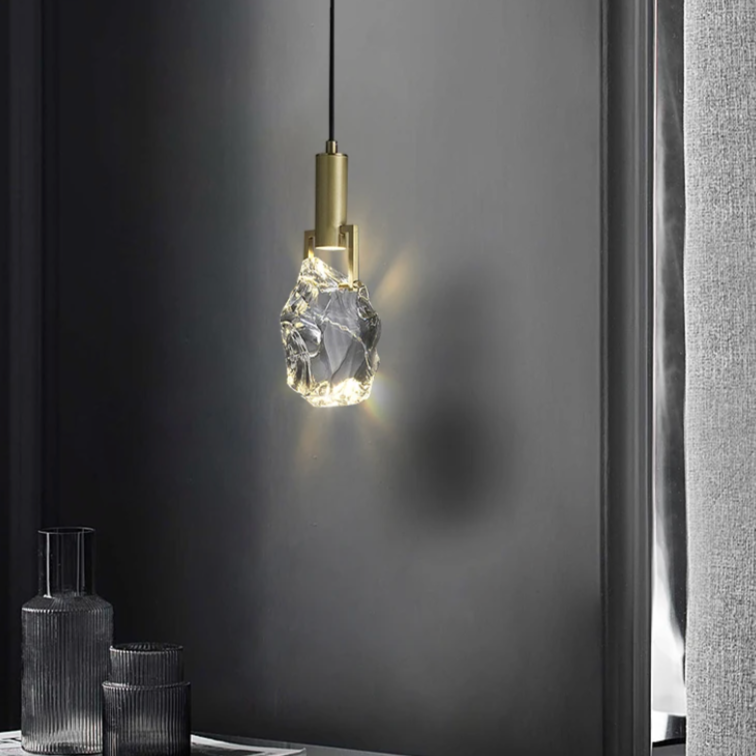 Pendant Light Crystal 11 in Adjustable Hanging Dining Room Kitchen Island Ceiling Lamp | Kalsten