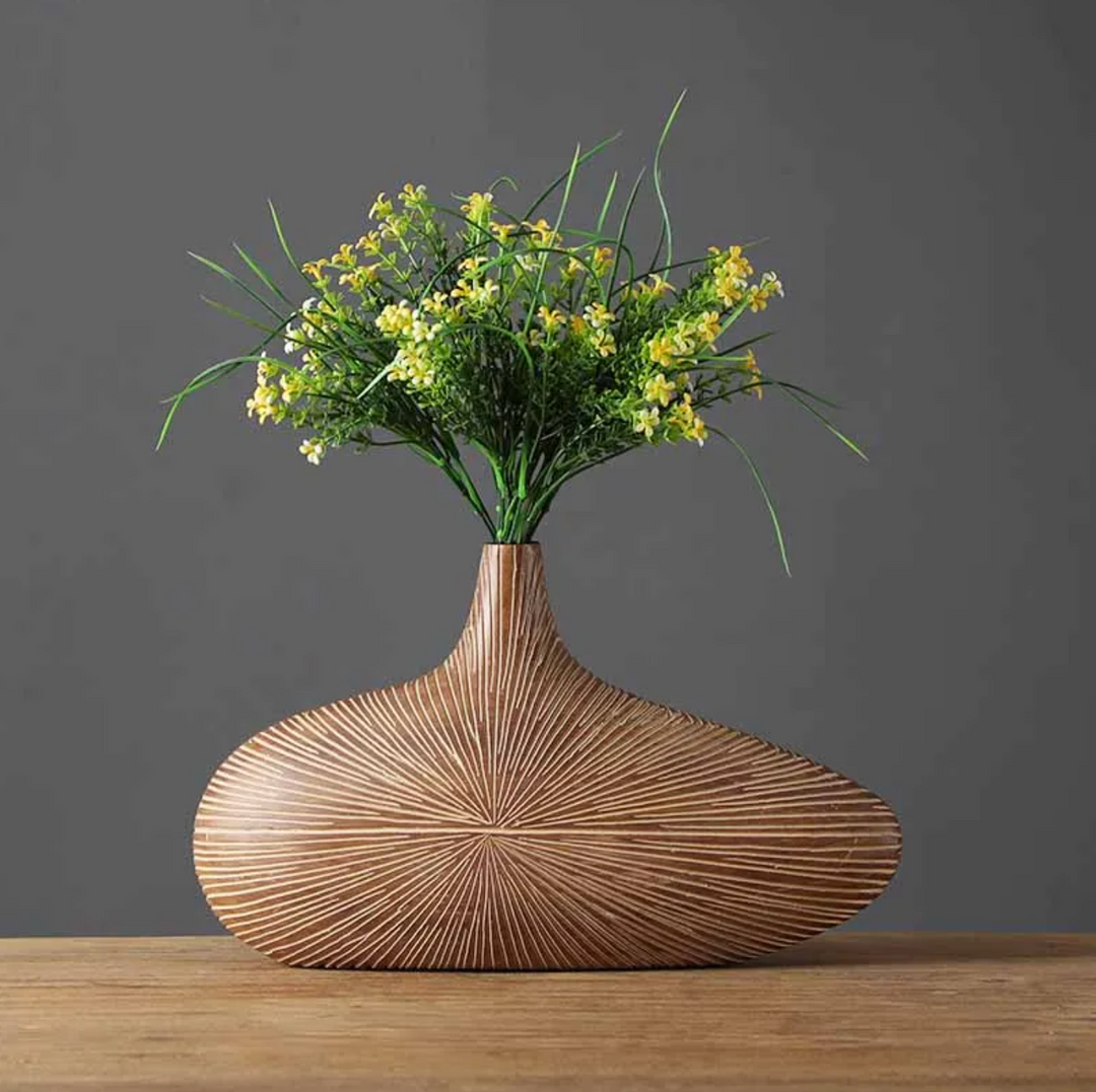Kalsten | ClayAura Sahara Sculptured Vase | Handmade | Modern Decor for Home | Elegant Design