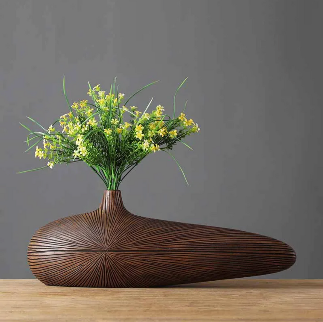 Kalsten | ClayAura Sahara Sculptured Vase | Handmade | Modern Decor for Home | Elegant Design