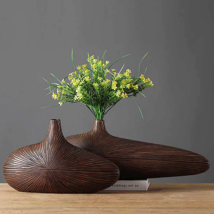 Kalsten | ClayAura Sahara Sculptured Vase | Handmade | Modern Decor for Home | Elegant Design