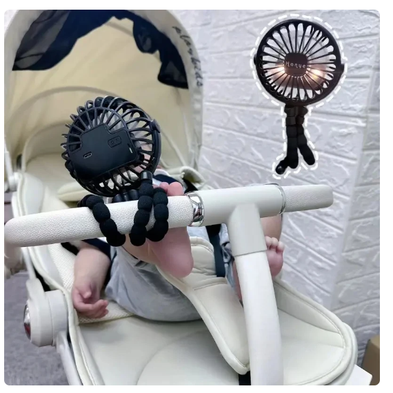 Stroller fan without rotor blades – Portable, Rechargeable & Safe for Babies | LittleChill CoolBreeze | Kalsten