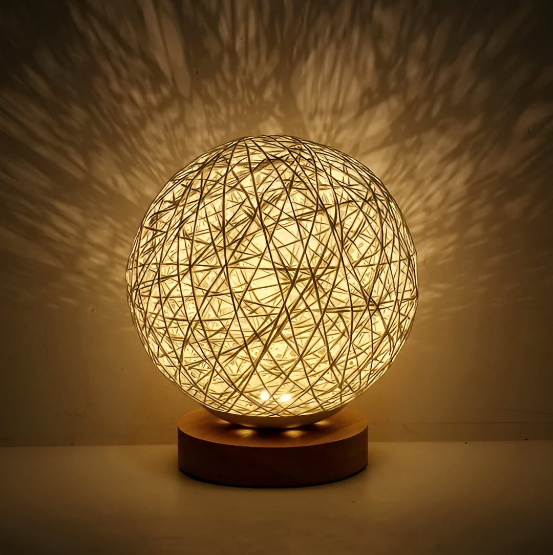 TwineGlow Light - Modern USB Rechargeable Rattan Table Lamp | Kalsten