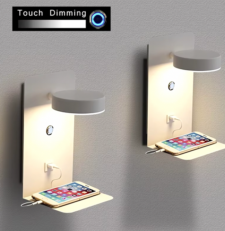 Dimmable LED Wall Lamp with USB Port