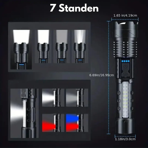 High-Power Military LED Flashlight – 5000 Lumens