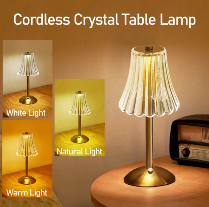 Wireless Crystal Table Lamp with Dimming Function | Kalsten
