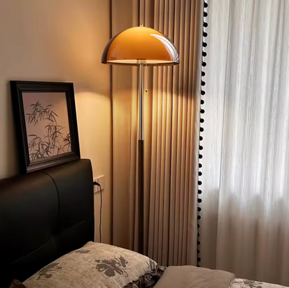 Rustina Retro Amber Acrylic Dome Floor Lamp