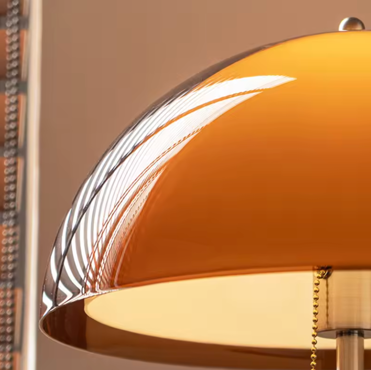 Rustina Retro Amber Acrylic Dome Floor Lamp